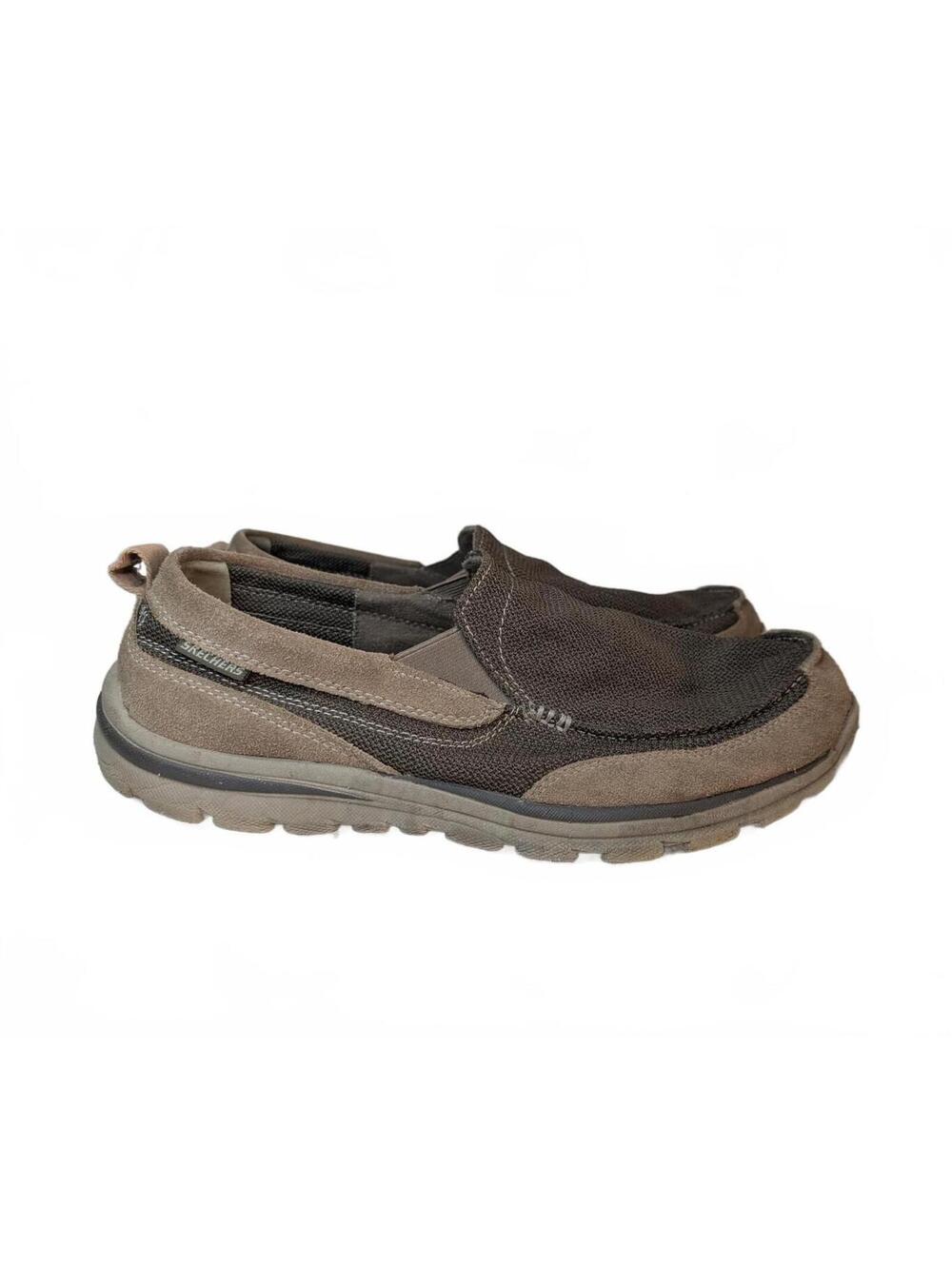 Skechers Men's Relaxed Fit Slip-On Loafers Brown Mesh Memory Foam Size 12